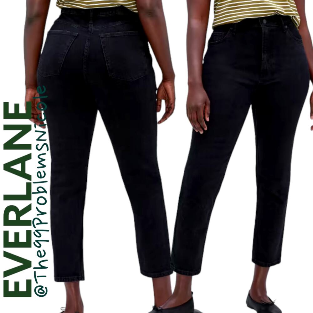 Everlane The Curvy Cheeky Jean Cropped in Washed Black
